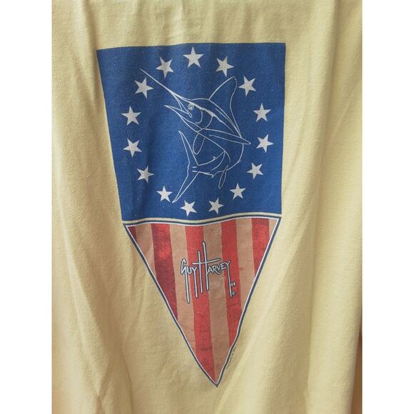Guy Harvey L Yellow Patriotic America Marlin T Shirt - Picture 1 of 7